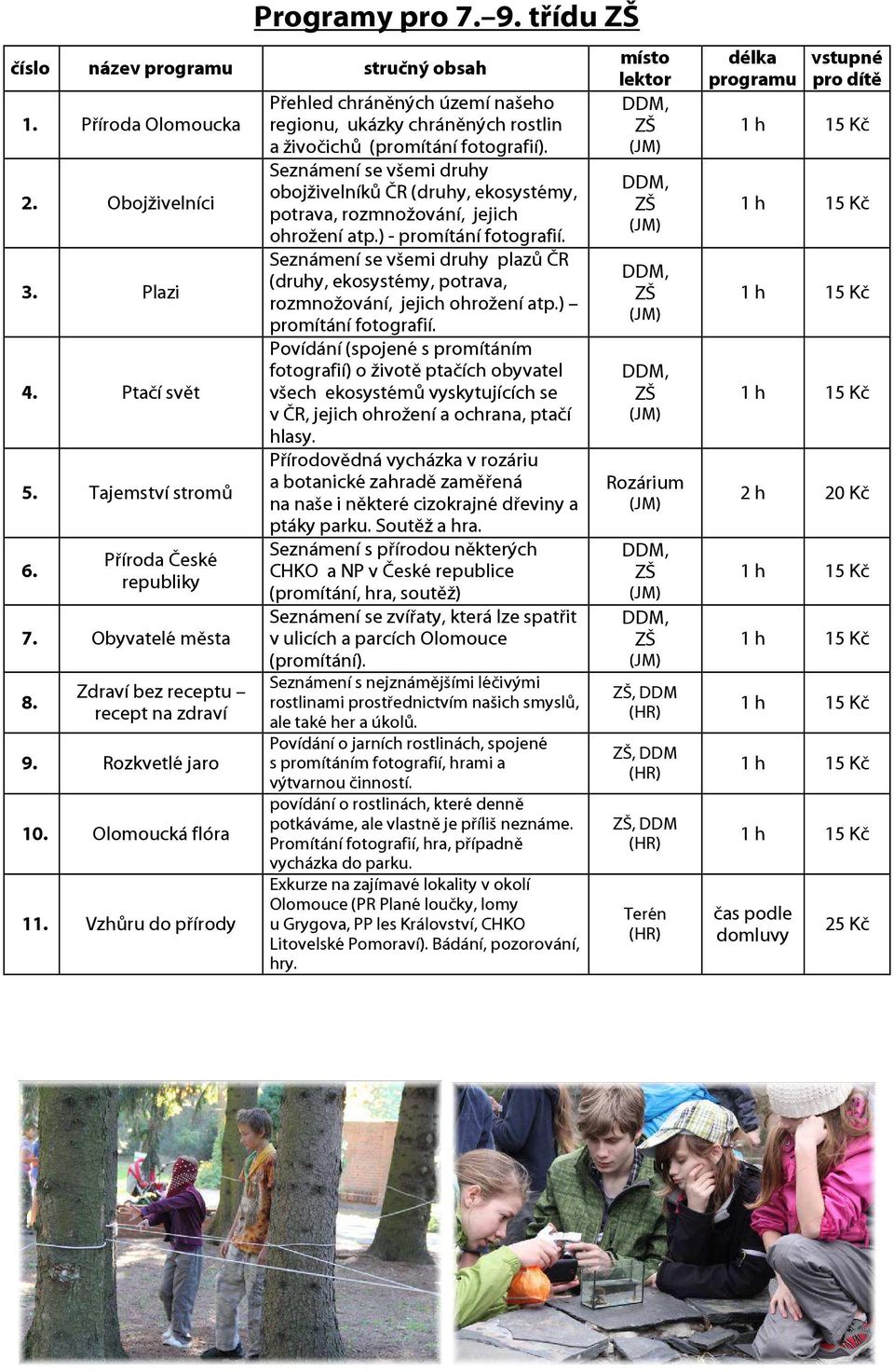 Seznámení se všemi druhy obojživelníků ČR (druhy, ekosystémy, potrava, rozmnožování, jejich ohrožení atp.) - promítání fotografií.