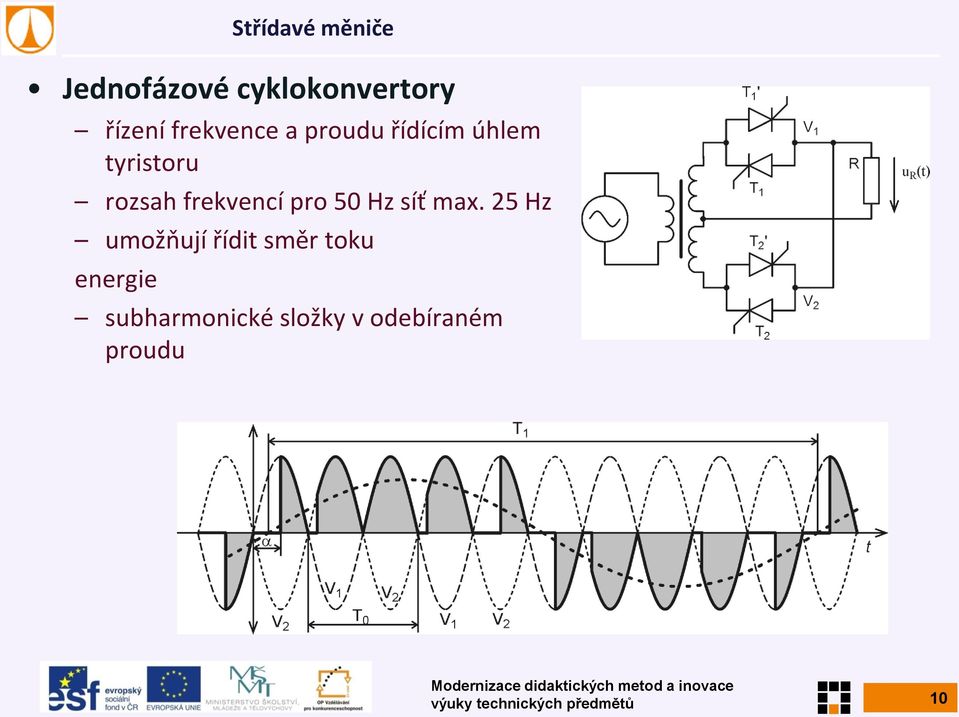 max. 25 Hz umožňují řídit směr toku energie