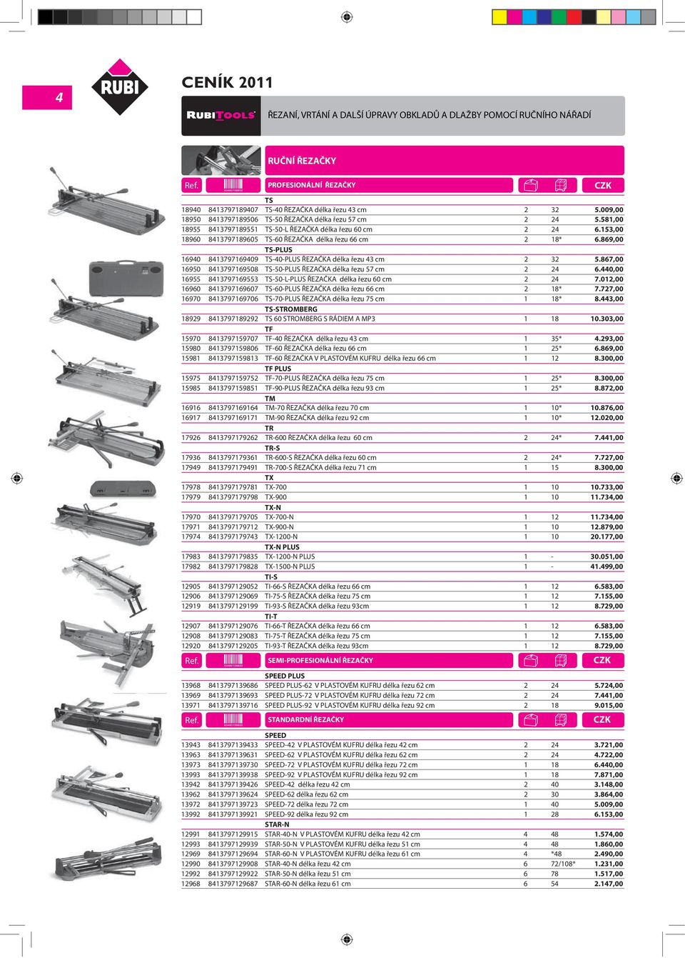 869,00 TS-PLUS 16940 8413797169409 TS-40-PLUS ŘEZAČKA délka řezu 43 cm 2 32 5.867,00 16950 8413797169508 TS-50-PLUS ŘEZAČKA délka řezu 57 cm 2 24 6.