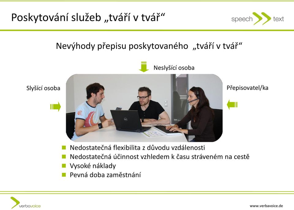 Nedostatečná flexibilita z důvodu vzdálenosti Nedostatečná