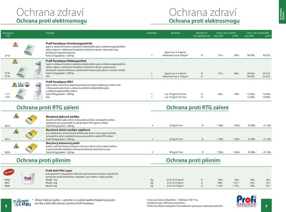 přichycení výztužné tkaniny 3714 Pytel 25 kg/paleta 1 200 kg Profi Faradayus Klebespachtel lepicí a stěrková hmota k odstínění elektrického pole a elektromagnetického záření, lepení a stěrkování