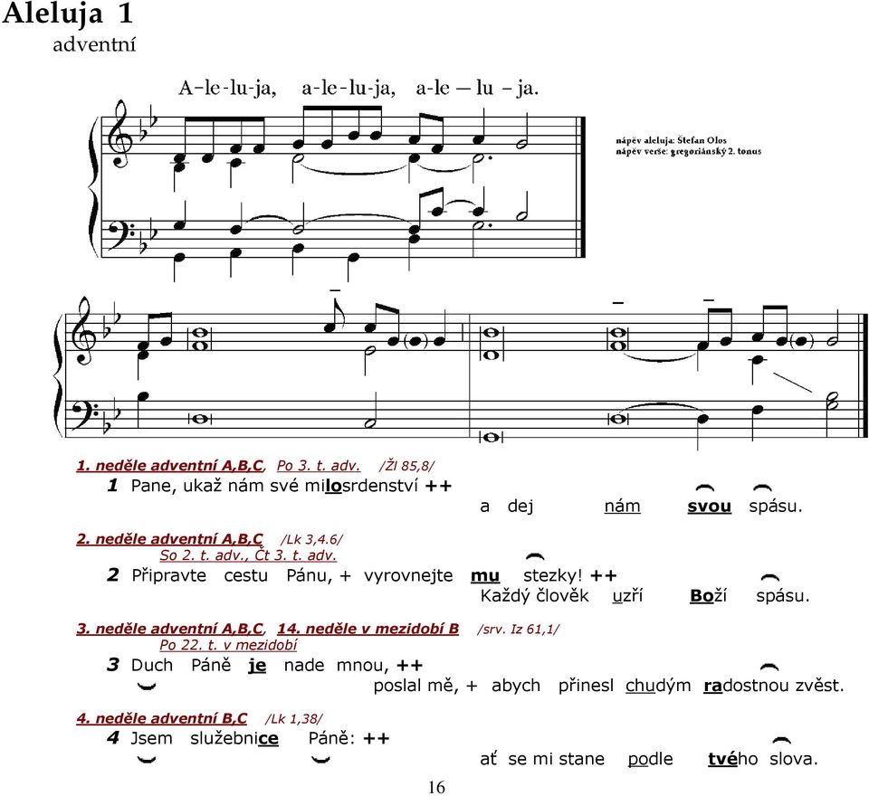 ++ Každý člověk uzří Boží spásu. 3. neděle adventní A,B,C, 14. neděle v mezidobí B /srv. Iz 61,1/ Po 22. t.