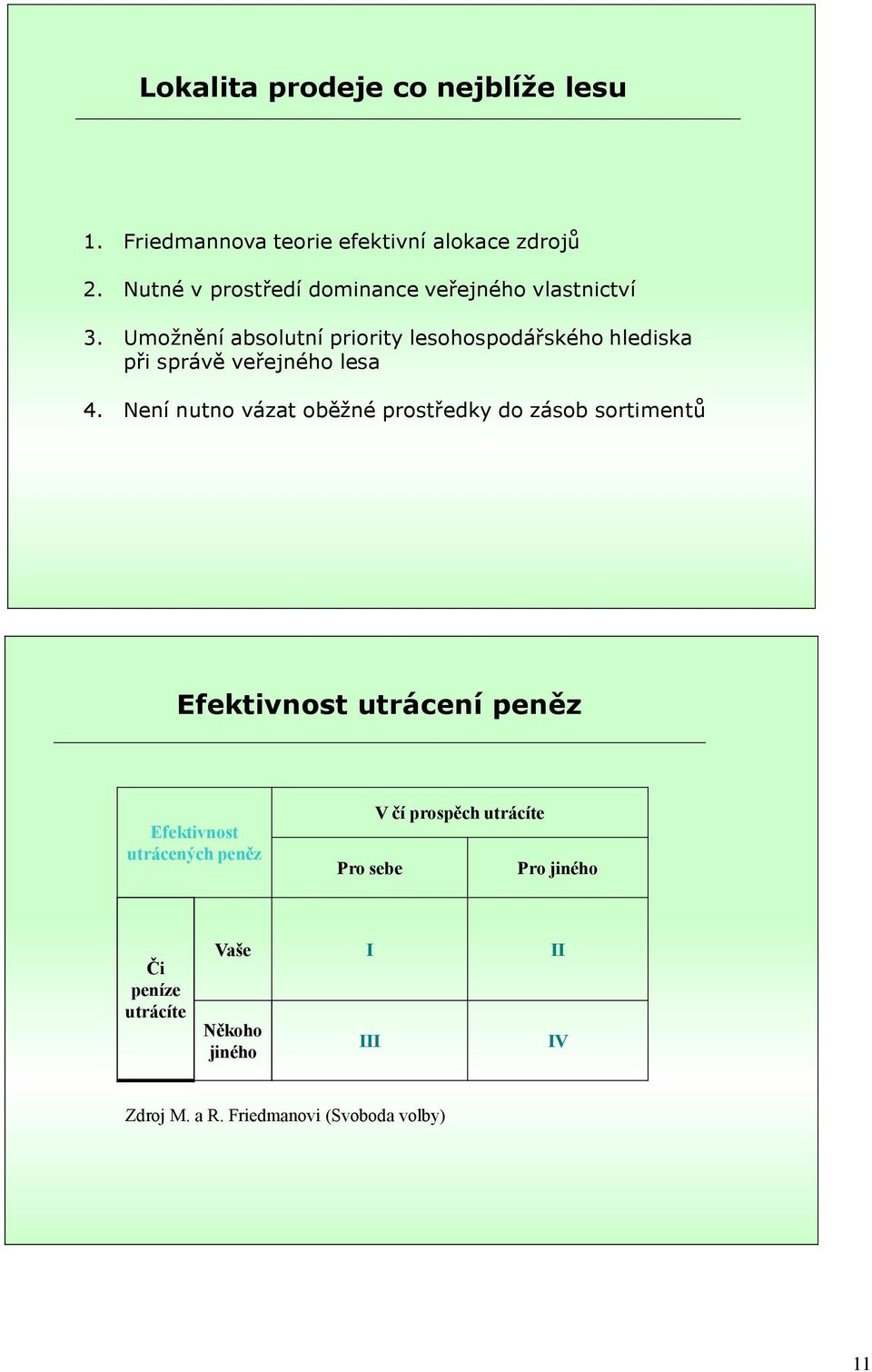 Umožnění absolutní priority lesohospodářského hlediska při správě veřejného lesa 4.