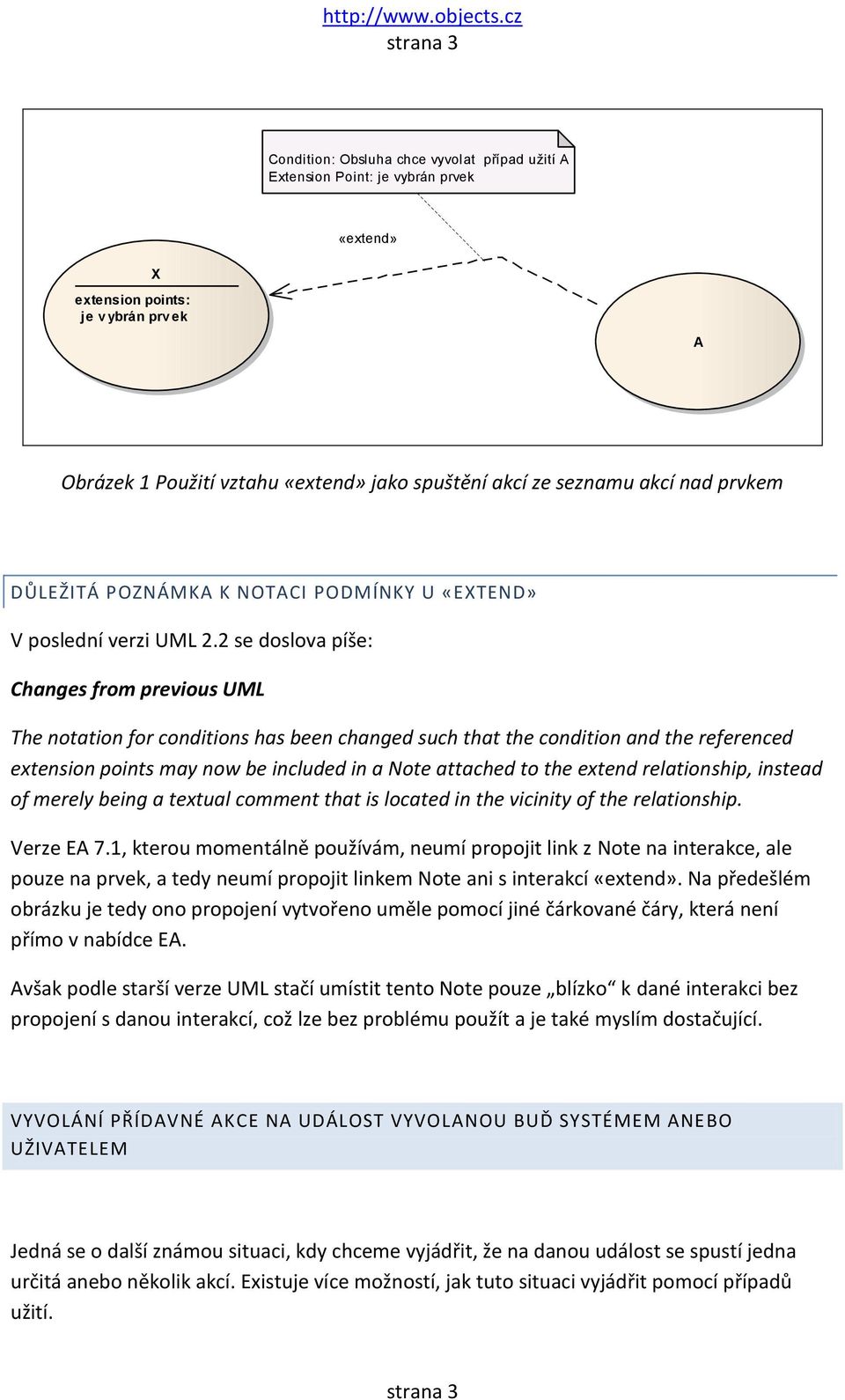 2 se doslova píše: Changes from previous UML The notation for conditions has been changed such that the condition and the referenced extension points may now be included in a Note attached to the