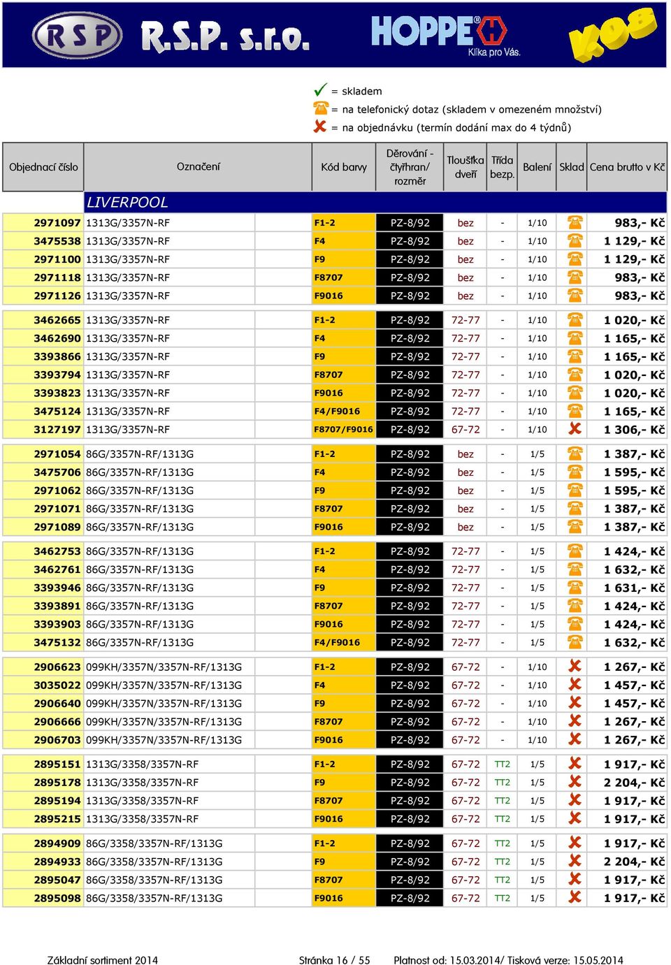 72-77 - 1/10 1 165,- Kč 3393866 1313G/3357N-RF F9 PZ-8/92 72-77 - 1/10 1 165,- Kč 3393794 1313G/3357N-RF F8707 PZ-8/92 72-77 - 1/10 1 020,- Kč 3393823 1313G/3357N-RF F9016 PZ-8/92 72-77 - 1/10 1