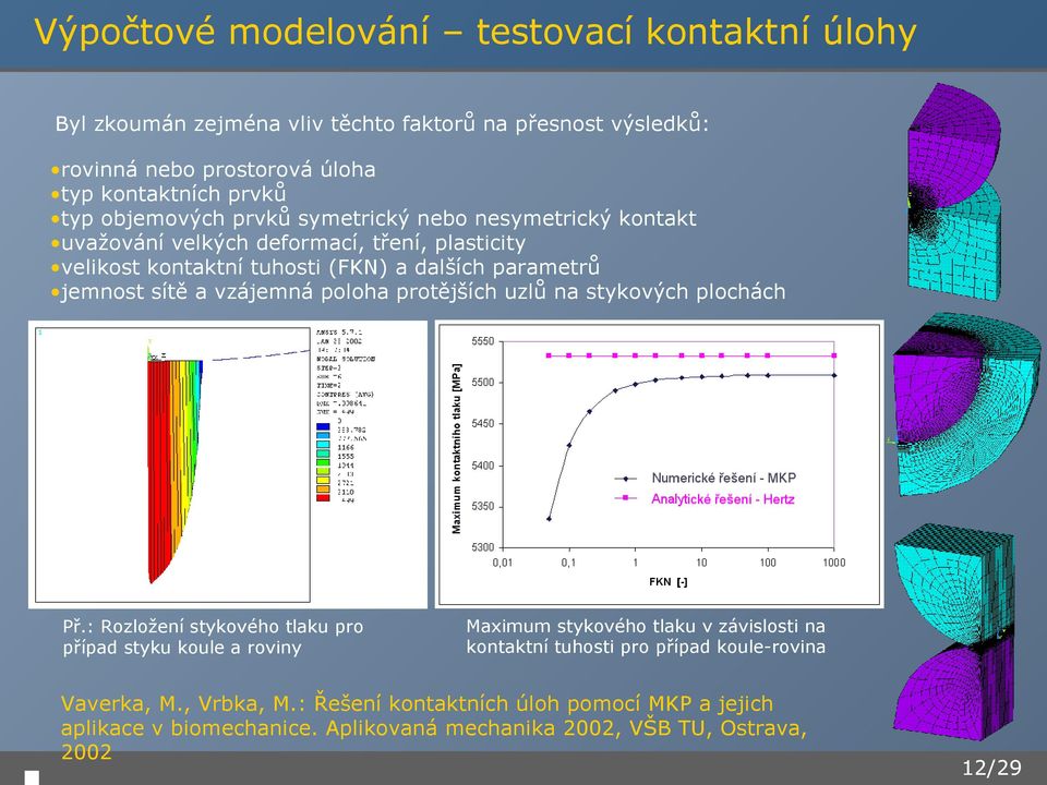 vzájemná poloha protějších uzlů na stykových plochách Př.