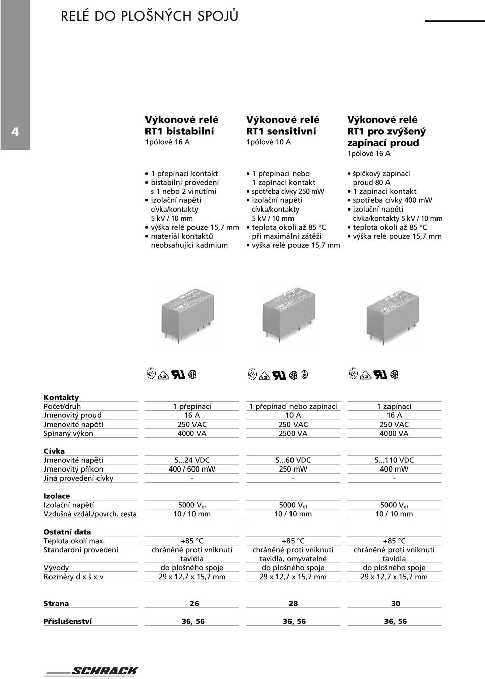 izolační napětí cívka/kontakty 5kV/10mm teplota okolí až 85 C při maximální zátěži výška relé pouze 15,7 mm špičkový zapínací proud 80 A 1 zapínací kontakt spotřeba cívky 400 mw izolační napětí