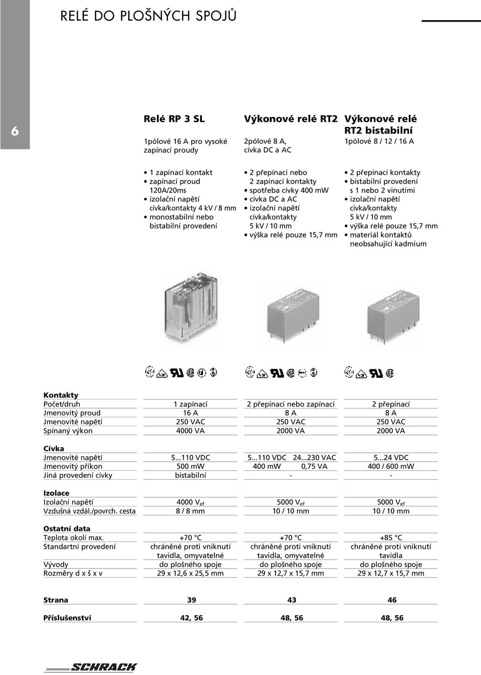 cívka/kontakty 5kV/10mm výška relé pouze 15,7 mm 2 přepínací kontakty bistabilní provedení s 1 nebo 2 vinutími izolační napětí cívka/kontakty 5 kv / 10 mm výška relé pouze 15,7 mm materiál kontaktů