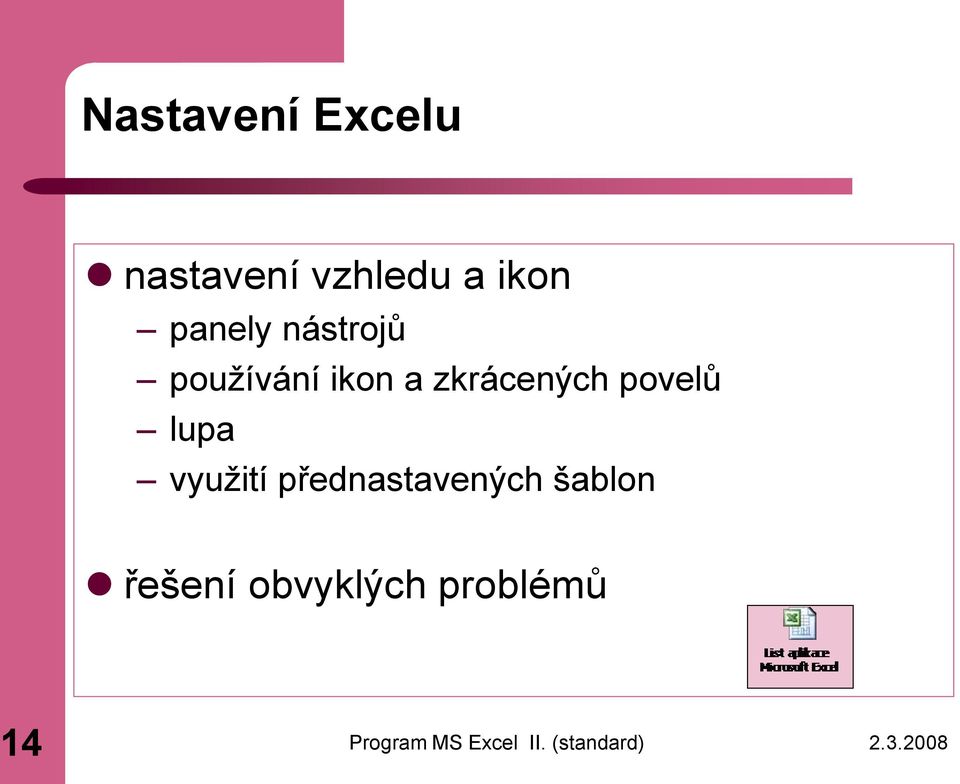 používání ikon a zkrácených