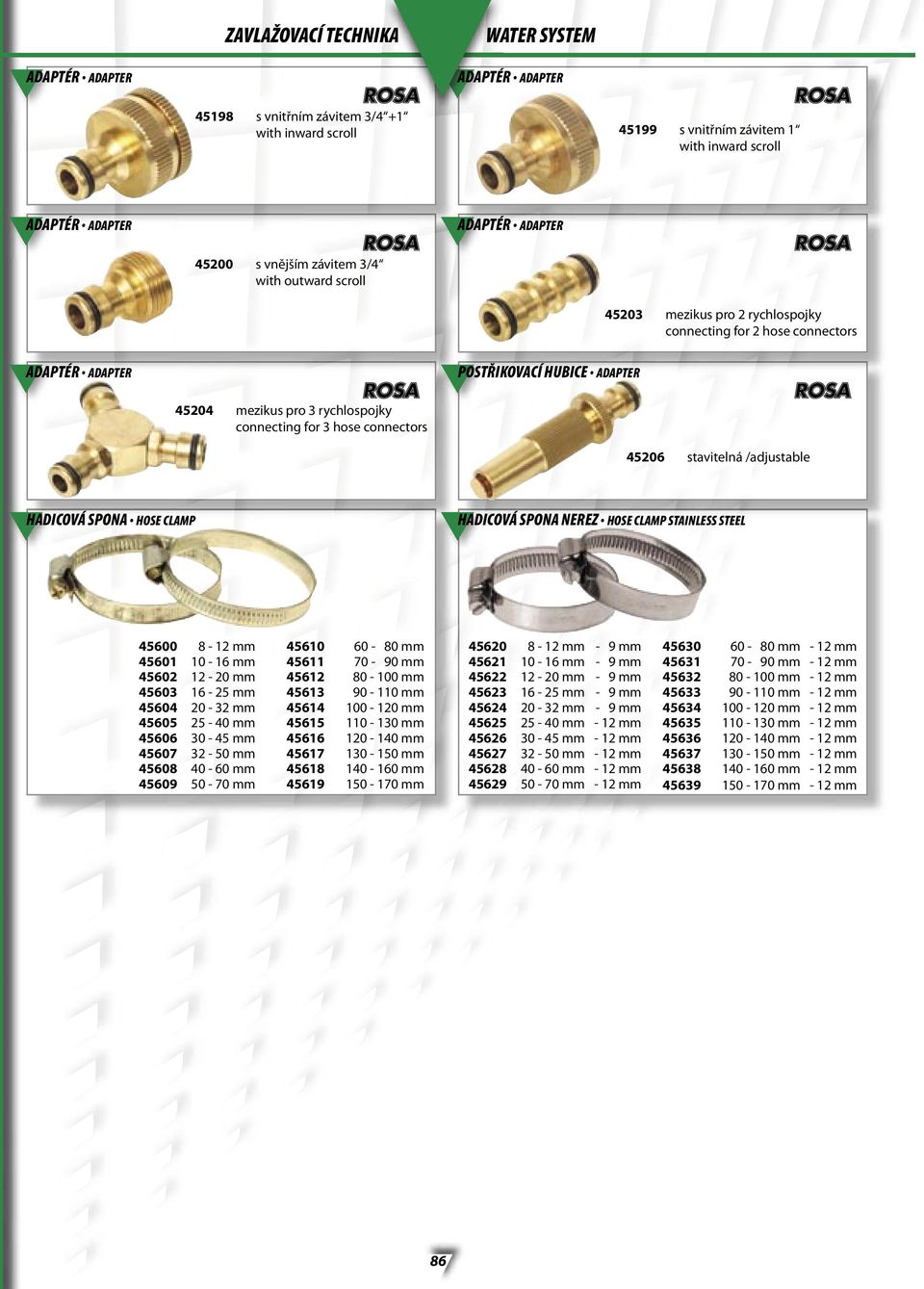 connecting for 3 hose connectors 45206 stavitelná /adjustable HADICOVÁ SPONA HOSE CLAMP HADICOVÁ SPONA NEREZ HOSE CLAMP STAINLESS STEEL 45600 8-12 mm 45601 10-16 mm 45602 12-20 mm 45603 16-25 mm