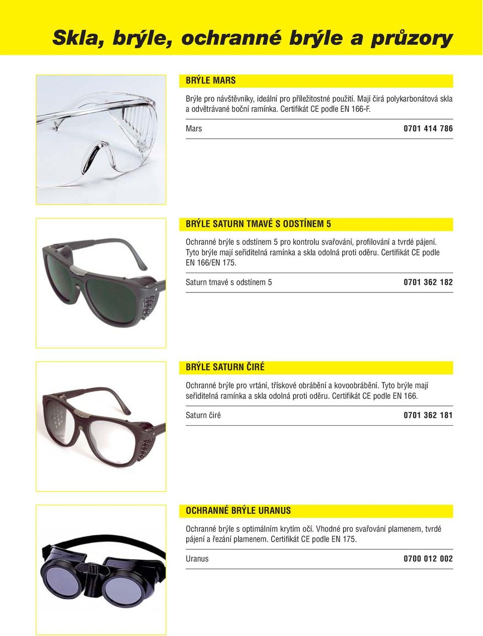 Skla, brýle, ochranné brýle a průzory - PDF Stažení zdarma