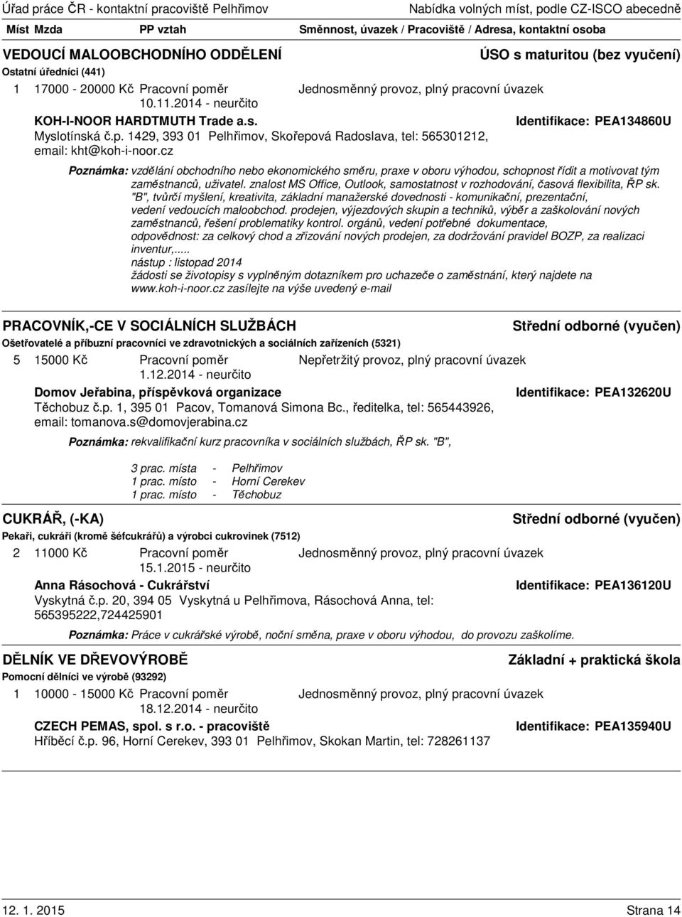 znalost MS Office, Outlook, samostatnost v rozhodování, časová flexibilita, ŘP sk.