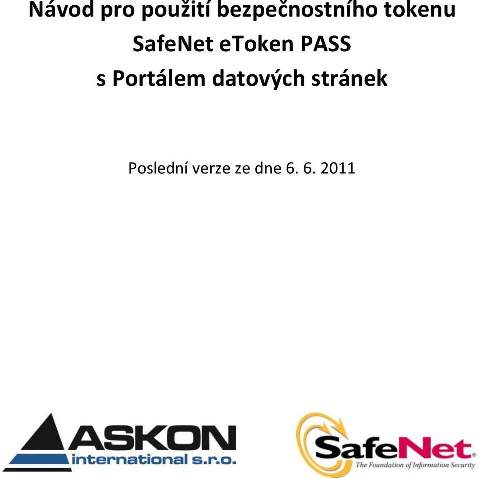 etoken PASS s Portálem