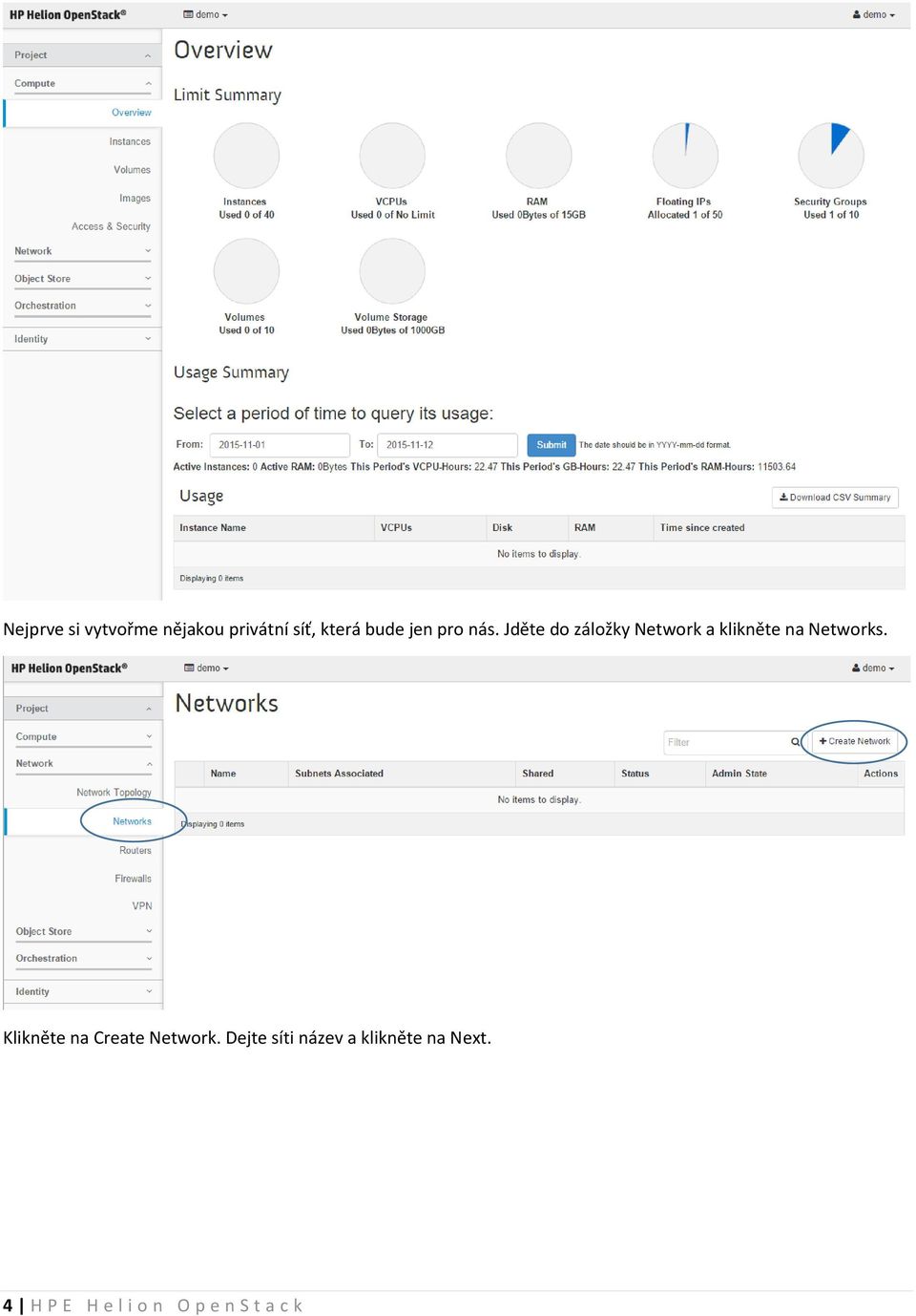 Jděte do záložky Network a klikněte na Networks.