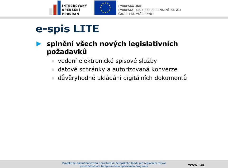 elektronické spisové služby datové schránky