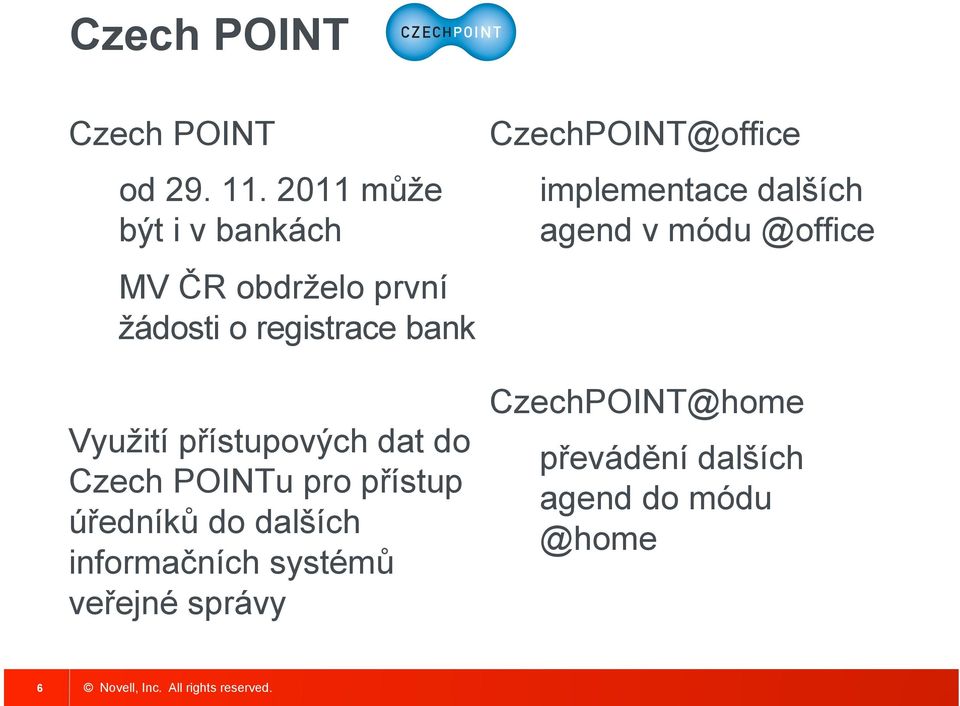 přístupových dat do Czech POINTu pro přístup úředníků do dalších informačních