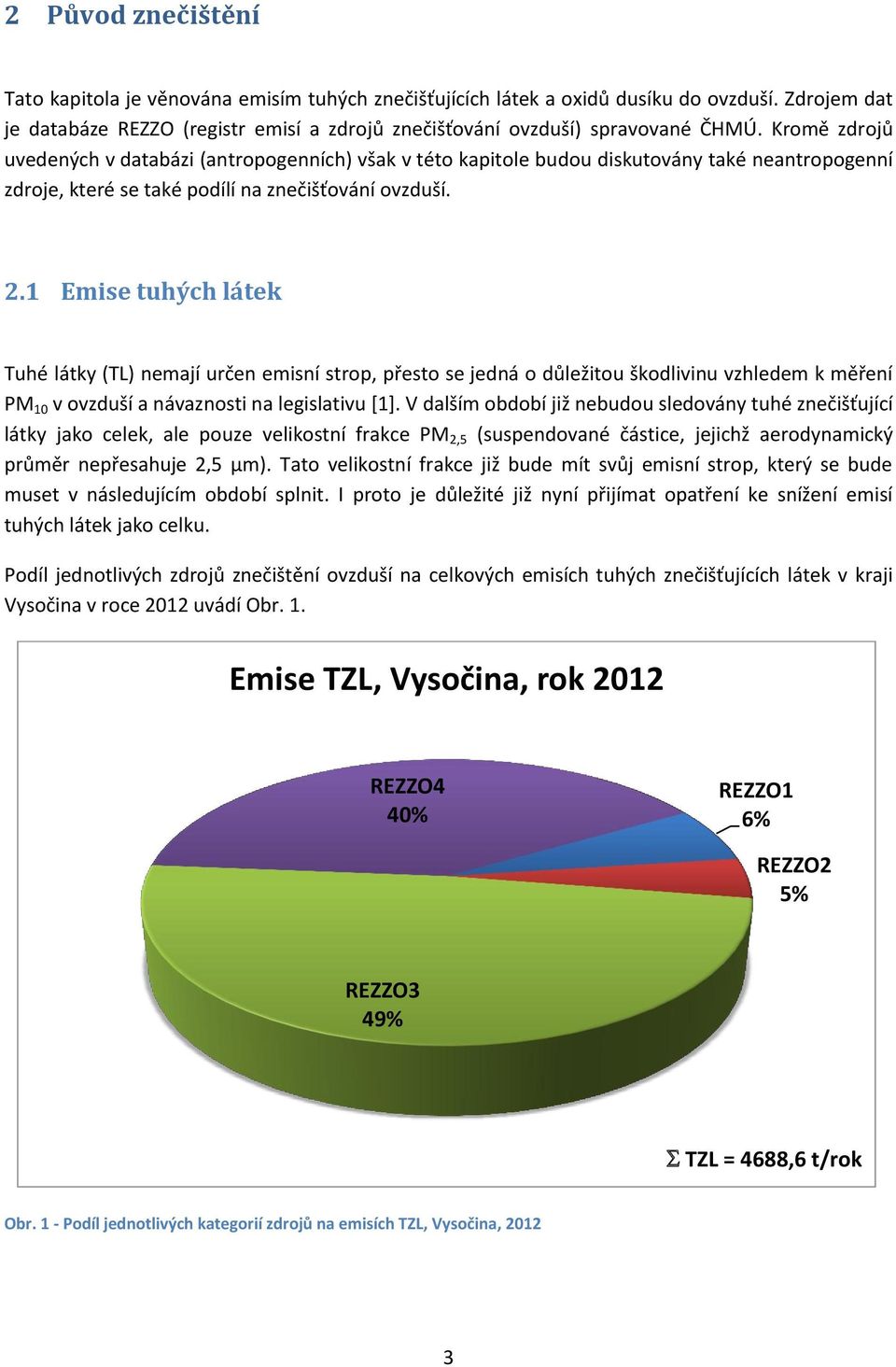 1 Emise tuhých látek Tuhé látky (TL) nemají určen emisní strop, přesto se jedná o důležitou škodlivinu vzhledem k měření PM 1 v ovzduší a návaznosti na legislativu [1].