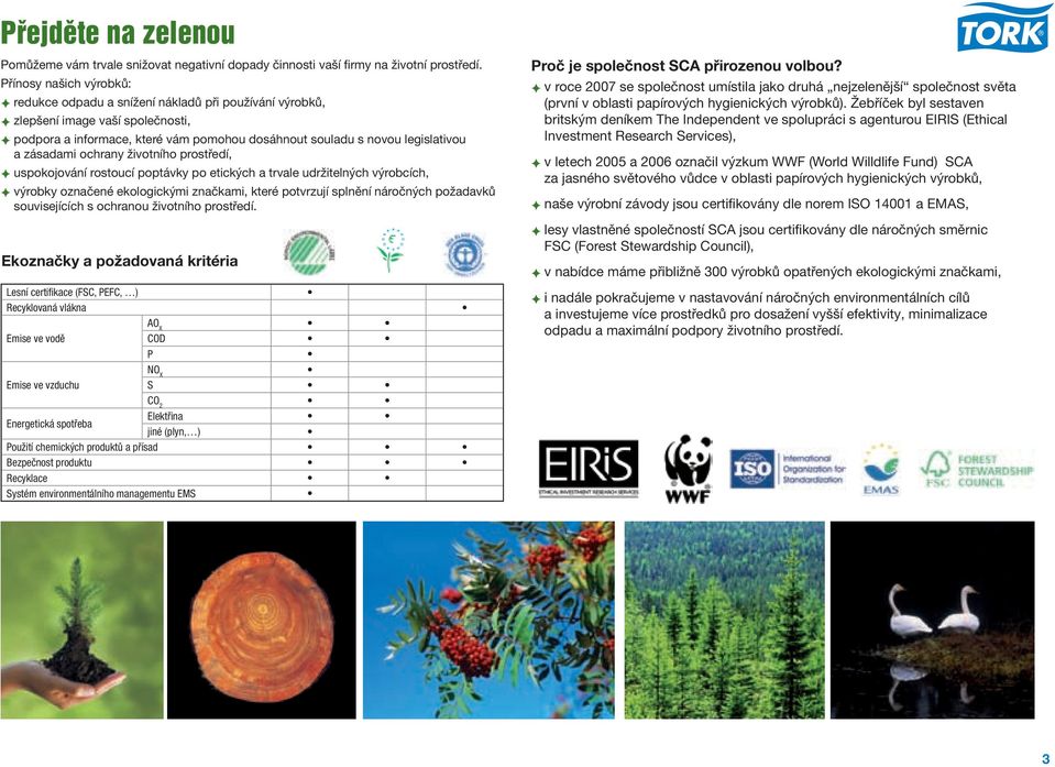 zásadami ochrany životního prostředí, uspokojování rostoucí poptávky po etických a trvale udržitelných výrobcích, výrobky označené ekologickými značkami, které potvrzují splnění náročných požadavků