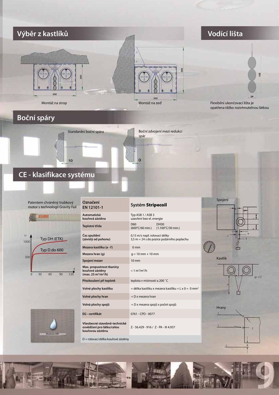energie Teplotní třída D60 (600 C/60 min.) DH30 (.00 C/30 min.) Typ DH (ETK) Čas spuštění (závislý od pohonu) 0,5 m/s např.