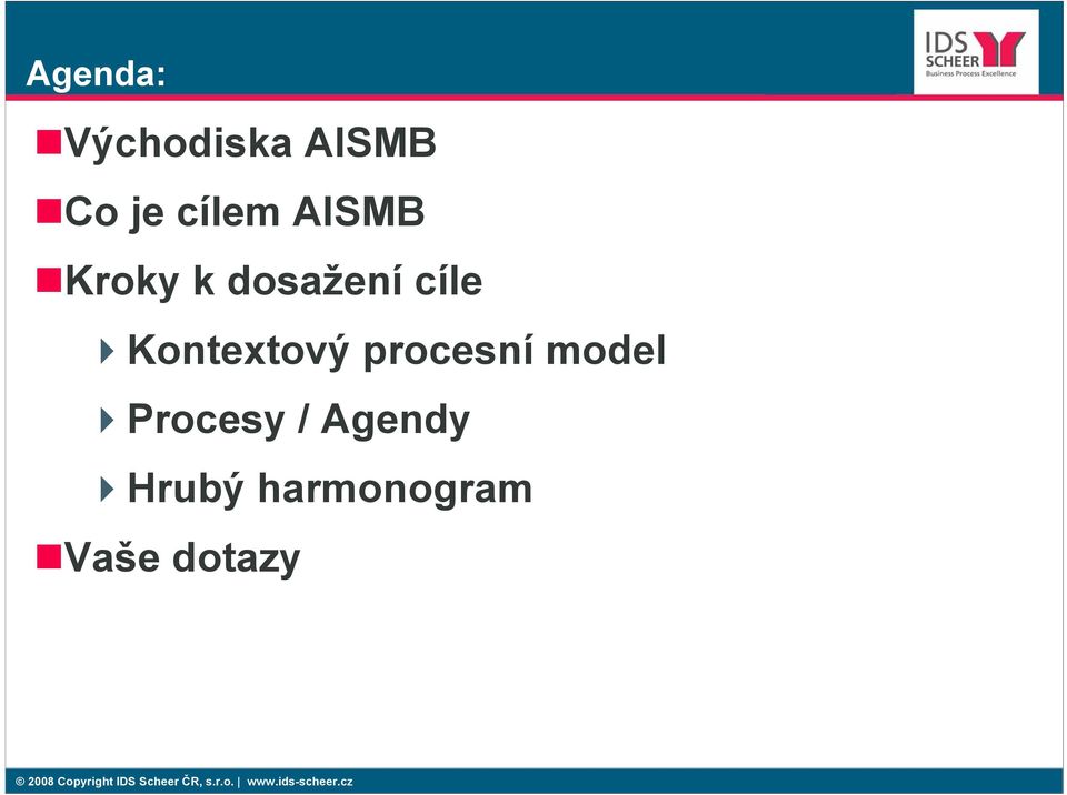 Kontextový procesní model Procesy