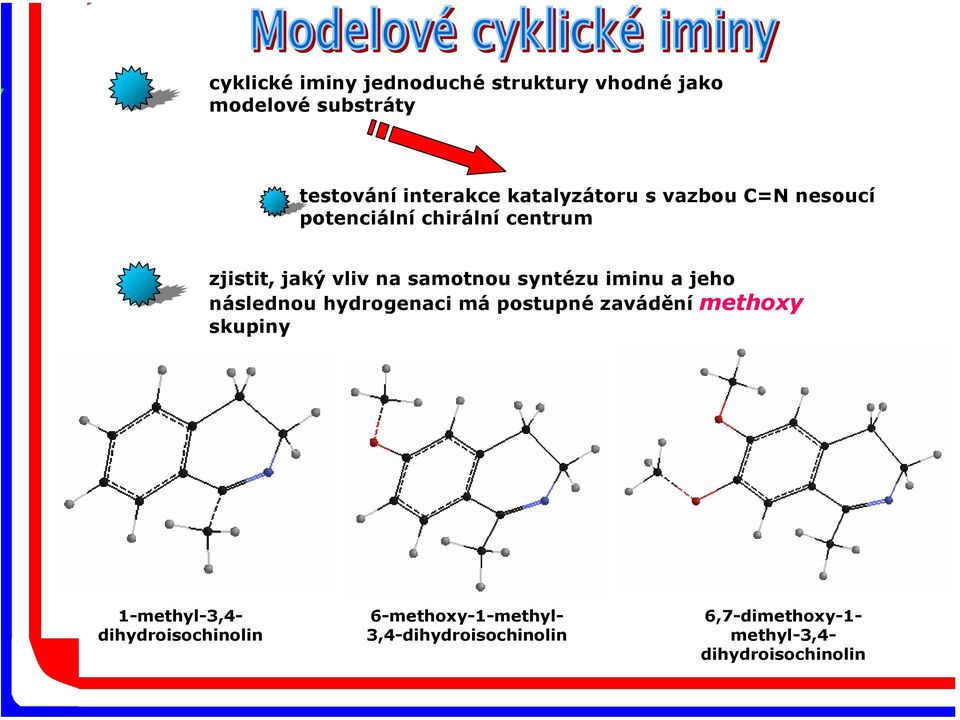 syntézu iminu a jeho následnou hydrogenaci má postupné zavádění methoxy skupiny 1-methyl-3,4-