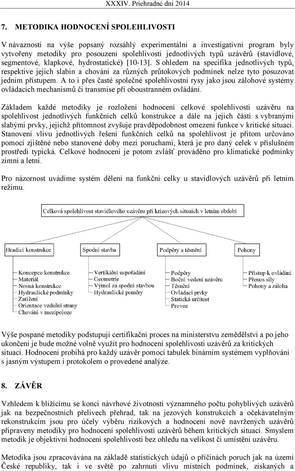 S ohledem na specifika jednotlivých typů, respektive jejich slabin a chování za různých průtokových podmínek nelze tyto posuzovat jedním přístupem.
