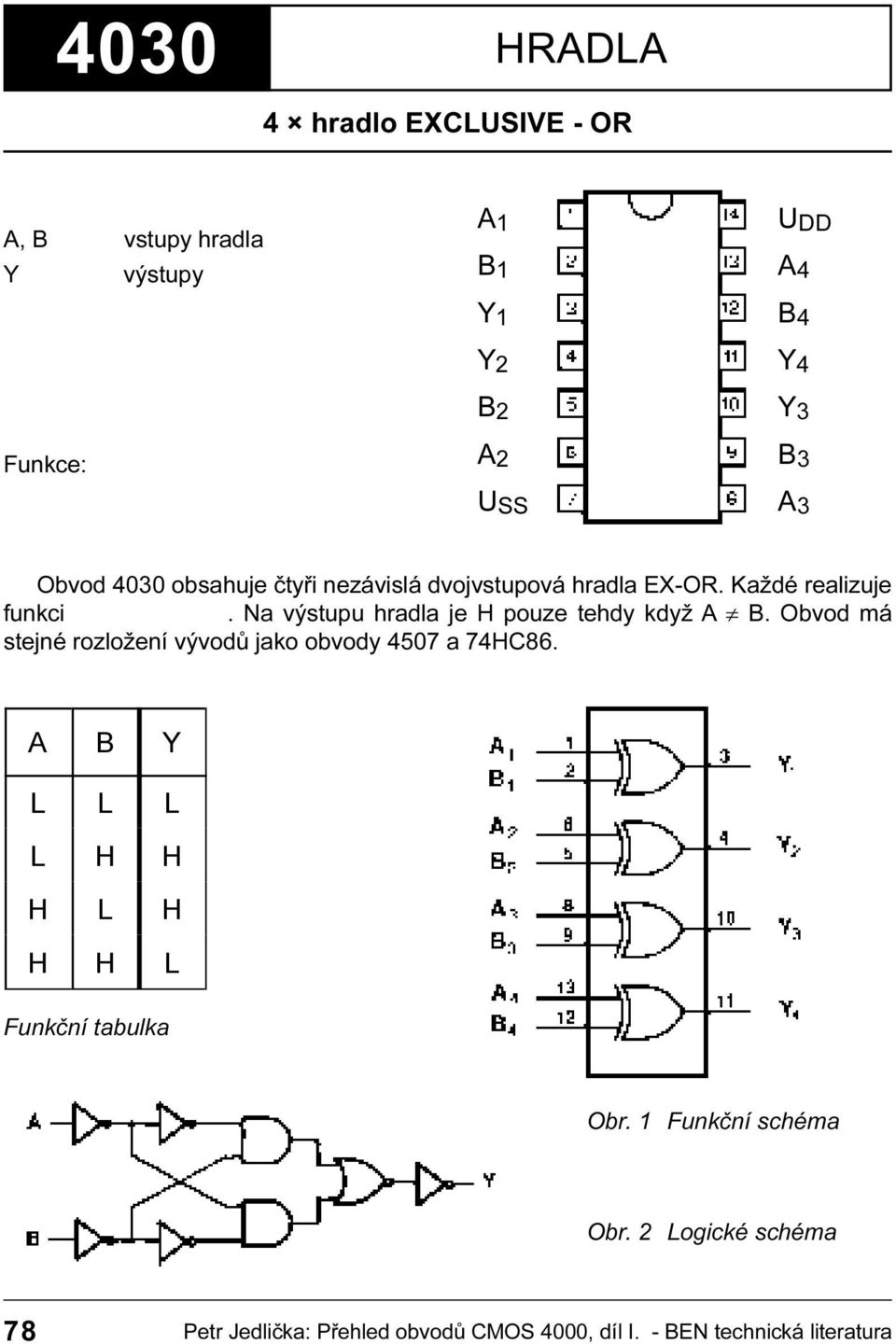 tehdy když A ¹ B Obvod má stejné rozložení vývodù jako obvody 4507 a 74HC86 $ % < / / / / + + + / + + + / Funkèní