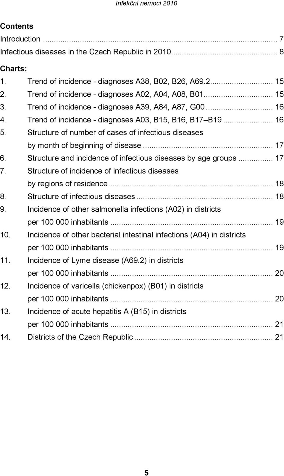 Structure of number of cases of infectious diseases by month of beginning of disease... 17 6. Structure and incidence of infectious diseases by age groups... 17 7.