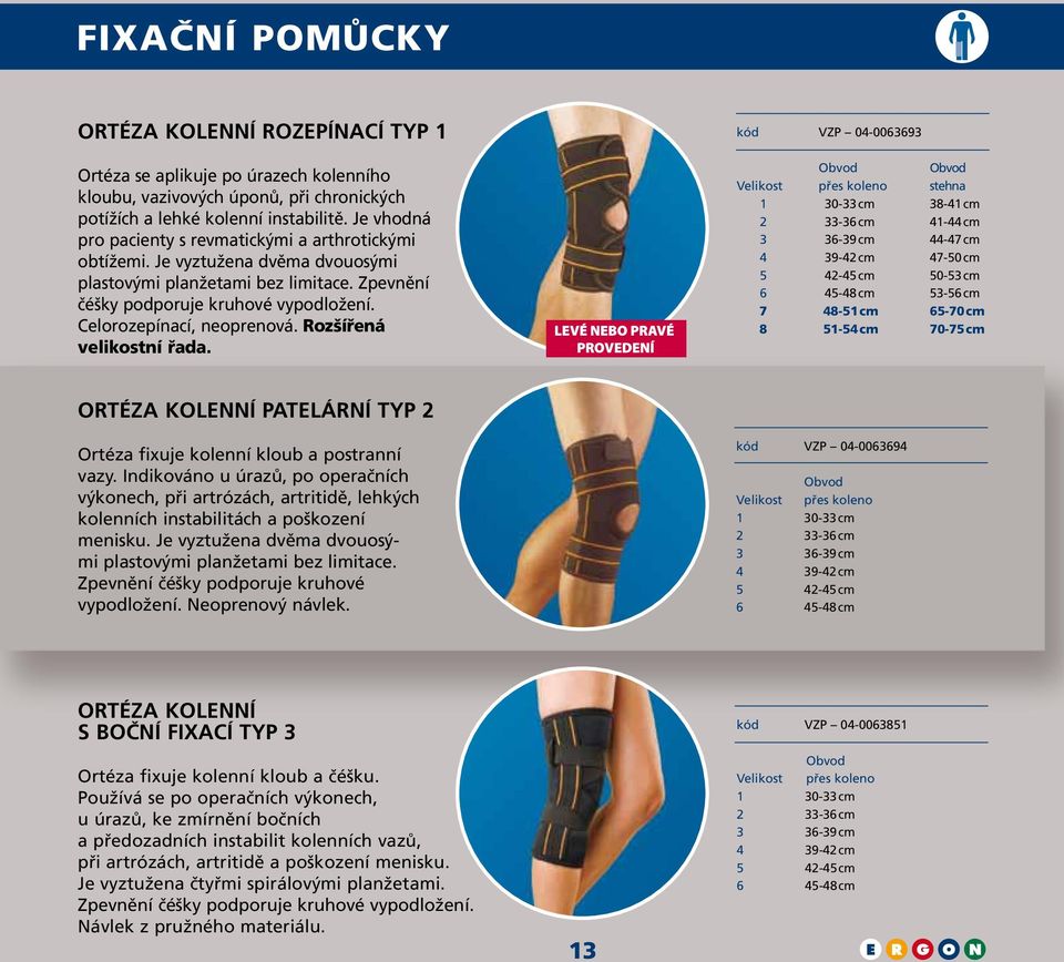Celorozepínací, neoprenová. Rozšířená velikostní řada.