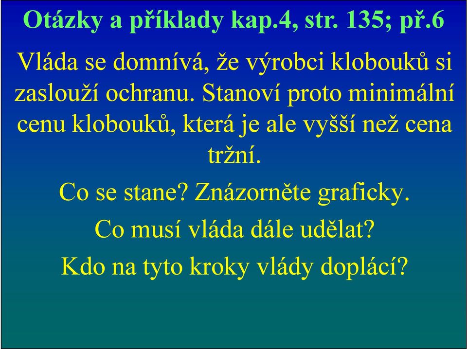 Stanoví proto minimální cenu klobouků, která je ale vyšší než cena