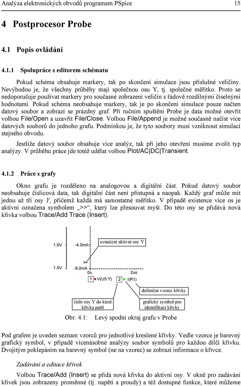 Pokud schéma neobsahuje markery, tak je po skončení simulace pouze načten datový soubor a zobrazí se prázdný graf.