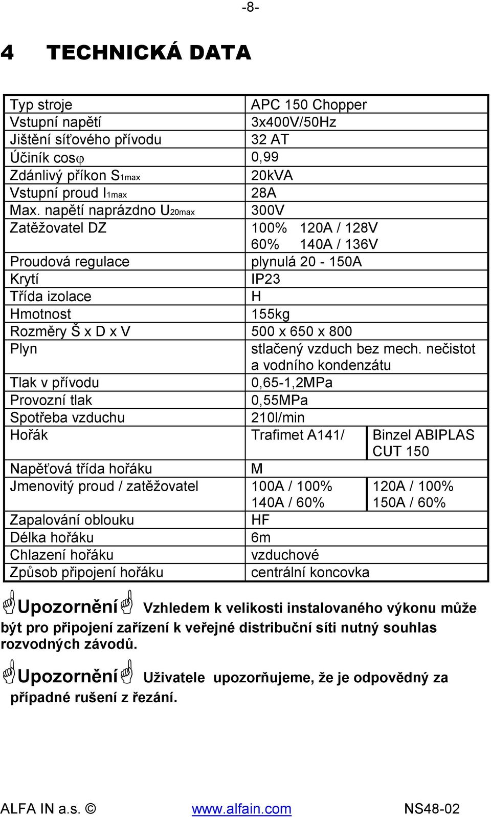 stlačený vzduch bez mech.