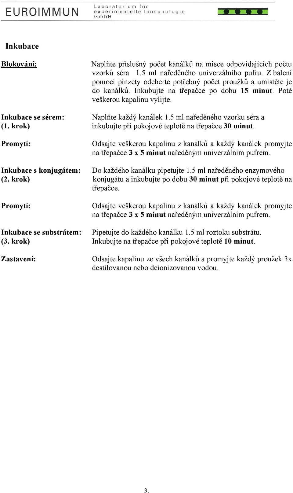 5 ml naředěného vzorku séra a (1. krok) inkubujte při pokojové teplotě na třepačce 30 minut.