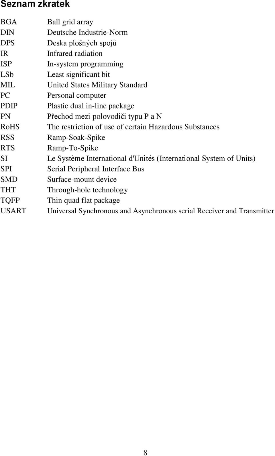 a N The restriction of use of certain Hazardous Substances Ramp-Soak-Spike Ramp-To-Spike Le Système International d'unités (International System of Units) Serial