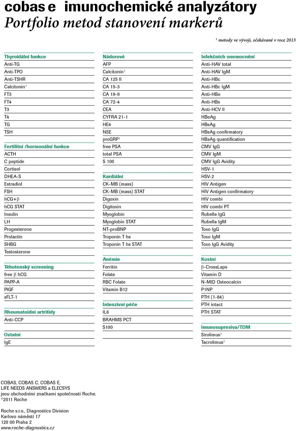 confirmatory progrp 1 HBsAg quantification Fertilitní /hormonální funkce free PSA CMV lgg ACTH total PSA CMV lgm C peptide S 100 CMV IgG Avidity Cortisol HSV-1 DHEA-S Kardiální HSV-2 Estradiol CK-MB