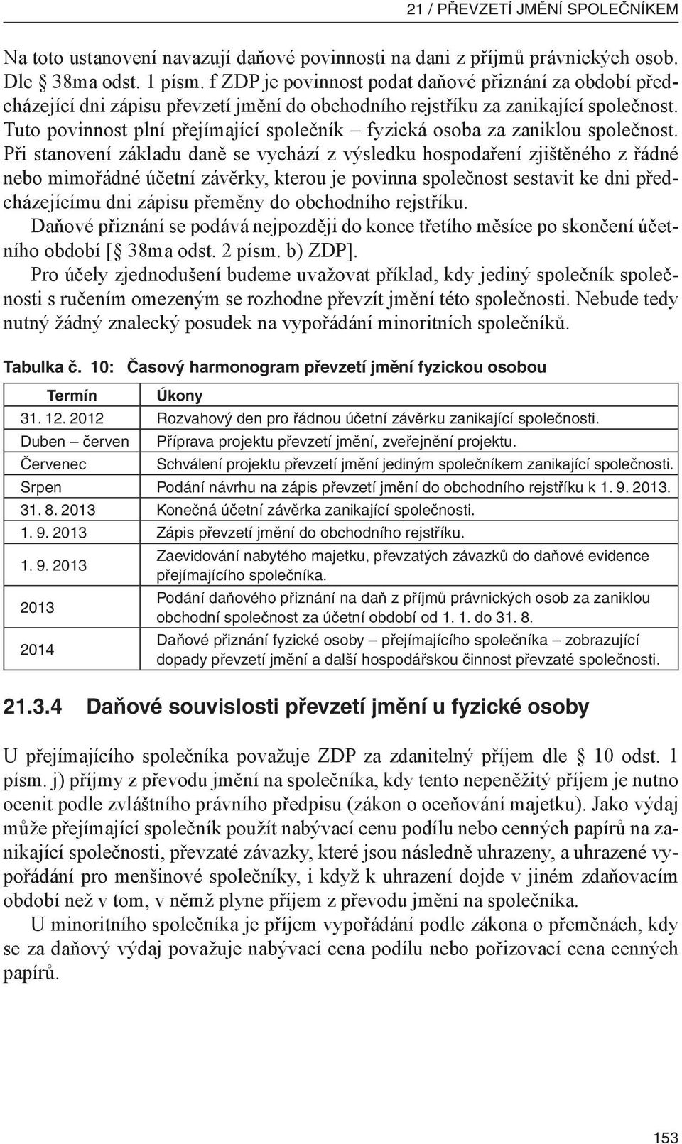 Tuto povinnost plní přejímající společník fyzická osoba za zaniklou společnost.