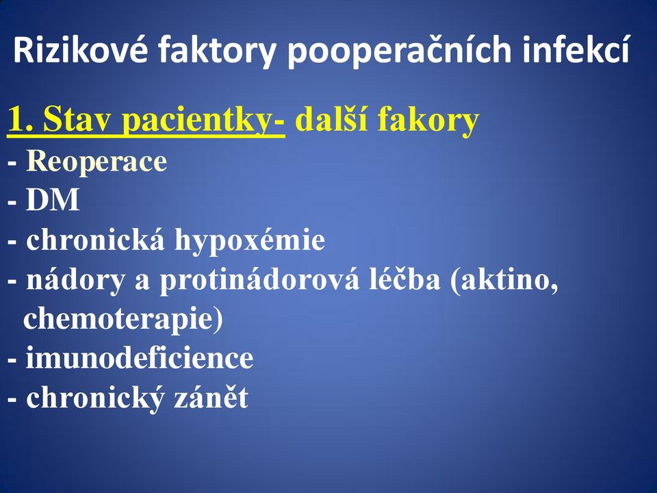 chronická hypoxémie - nádory a protinádorová