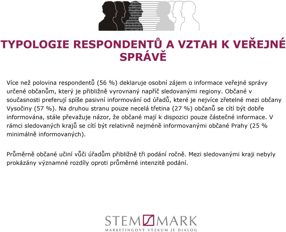 Na druhou stranu pouze necelá třetina ( %) občanů se cítí být dobře informována, stále převažuje názor, že občané mají k dispozici pouze částečné informace.