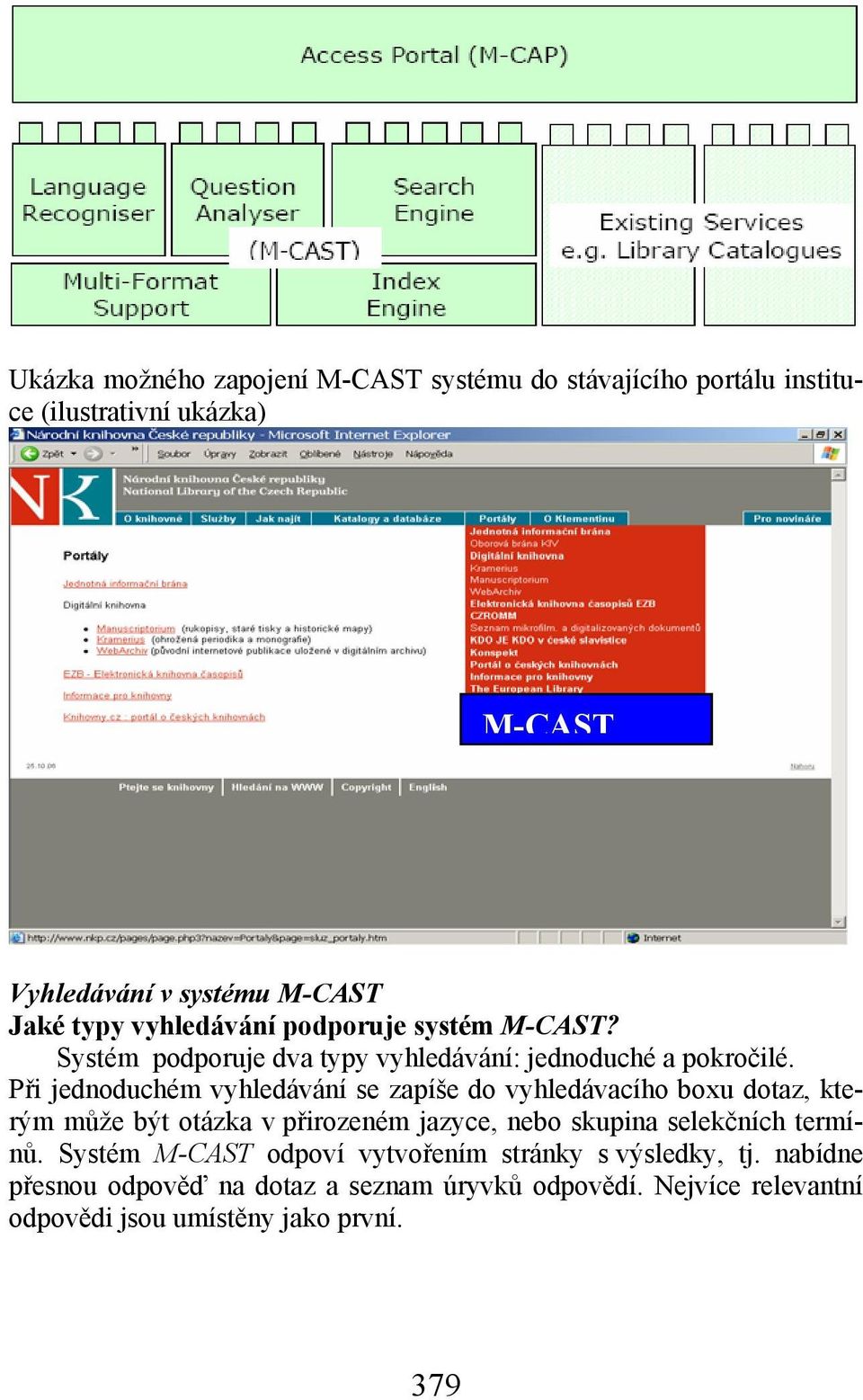 Při jednoduchém vyhledávání se zapíše do vyhledávacího boxu dotaz, kterým může být otázka v přirozeném jazyce, nebo skupina selekčních