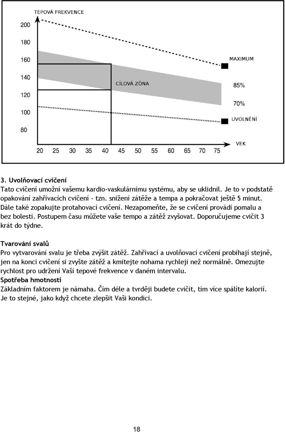 Tvarování svalů Pro vytvarování svalu je třeba zvýšit zátěž. Zahřívací a uvolňovací cvičení probíhají stejně, jen na konci cvičení si zvyšte zátěž a kmitejte nohama rychleji než normálně.