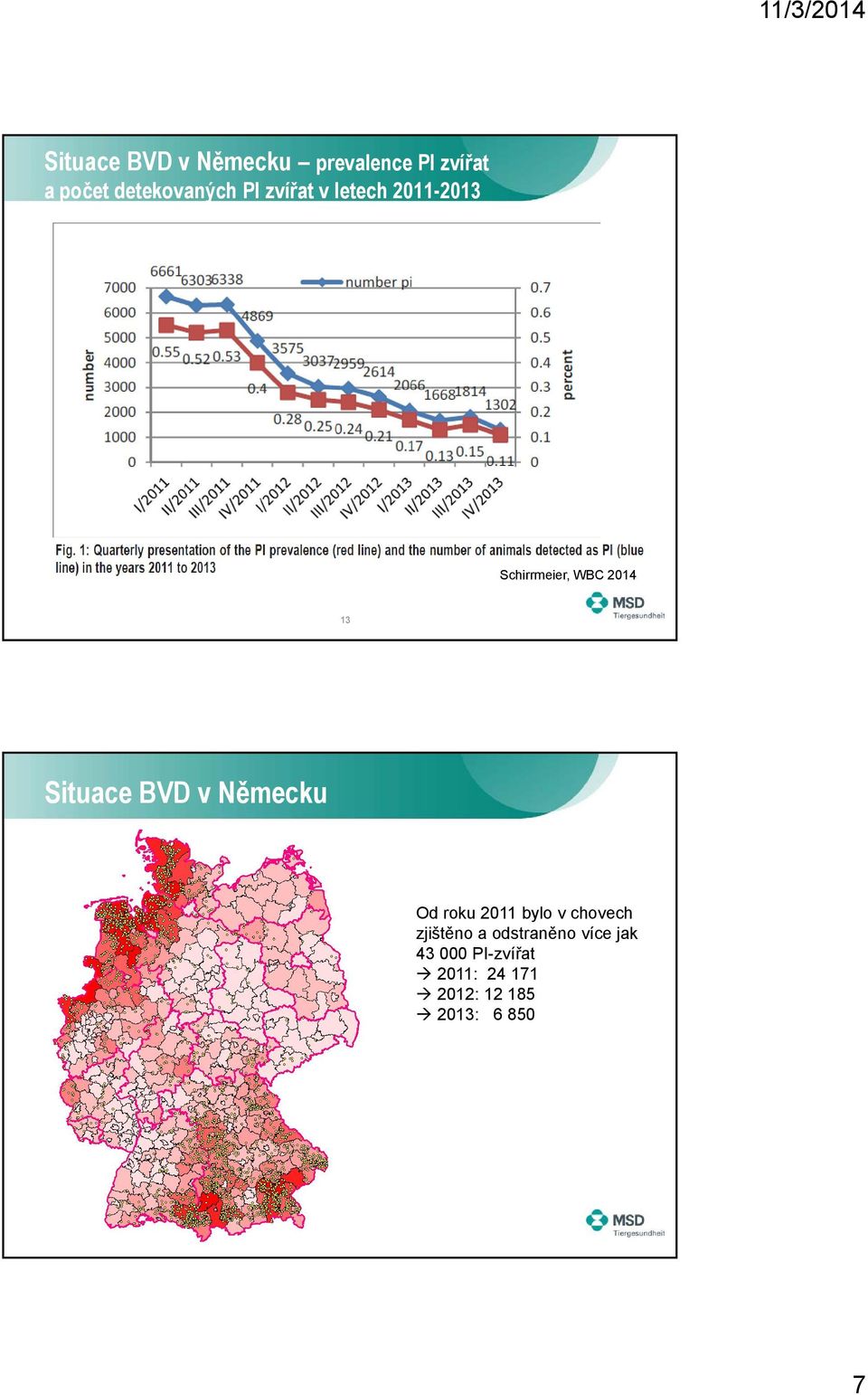 BVD v Německu Od roku 2011 bylo v chovech zjištěno a odstraněno