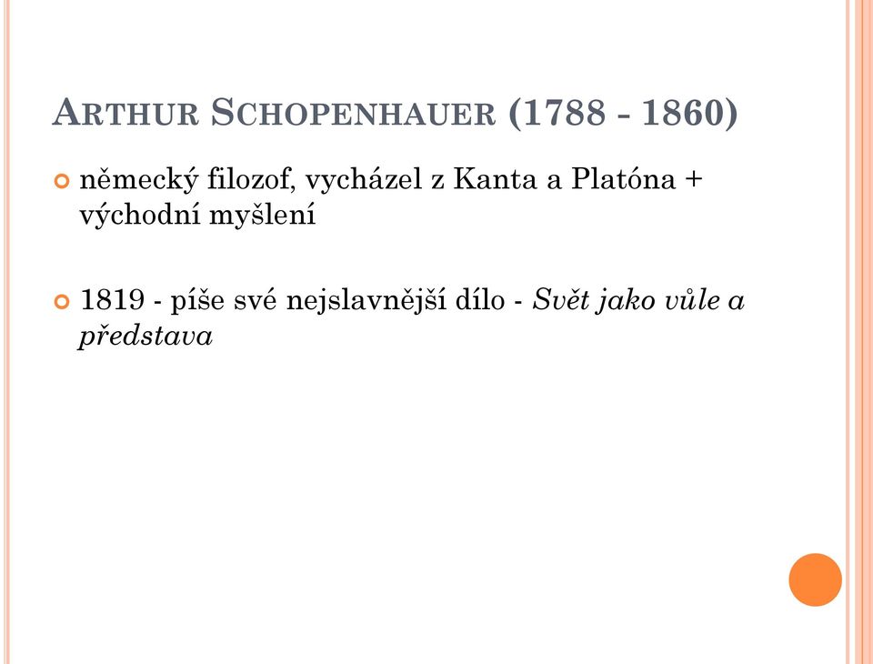 východní myšlení 1819 - píše své