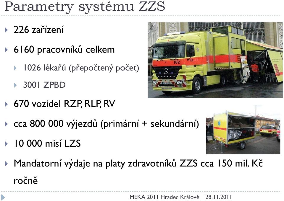 RLP, RV } cca 800 000 výjezdů (primární + sekundární) } 10 000