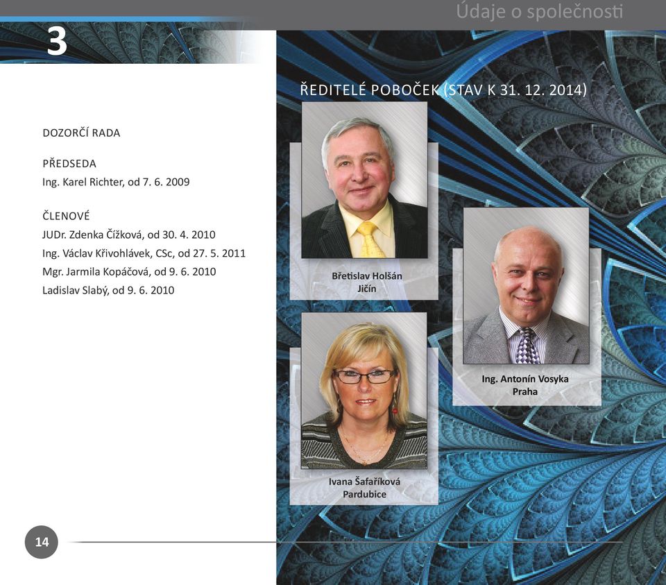 Václav Křivohlávek, CSc, od 27. 5. 2011 Mgr. Jarmila Kopáčová, od 9. 6.