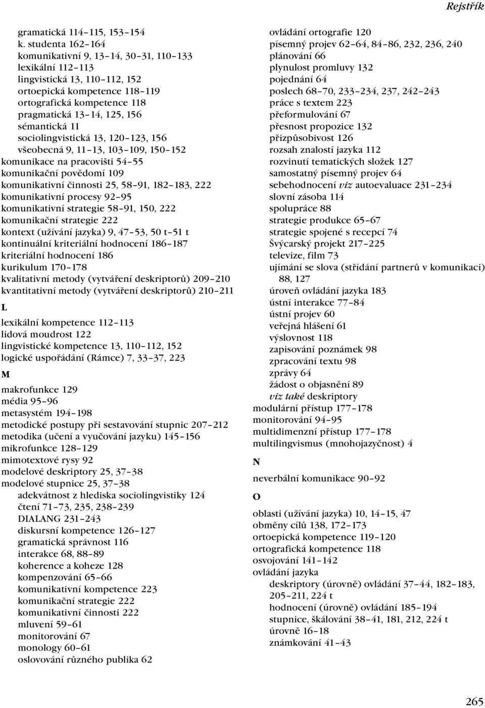 sémantická 11 sociolingvistická 13, 120 123, 156 všeobecná 9, 11 13, 103 109, 150 152 komunikace na pracovišti 54 55 komunikační povědomí 109 komunikativní činnosti 25, 58 91, 182 183, 222