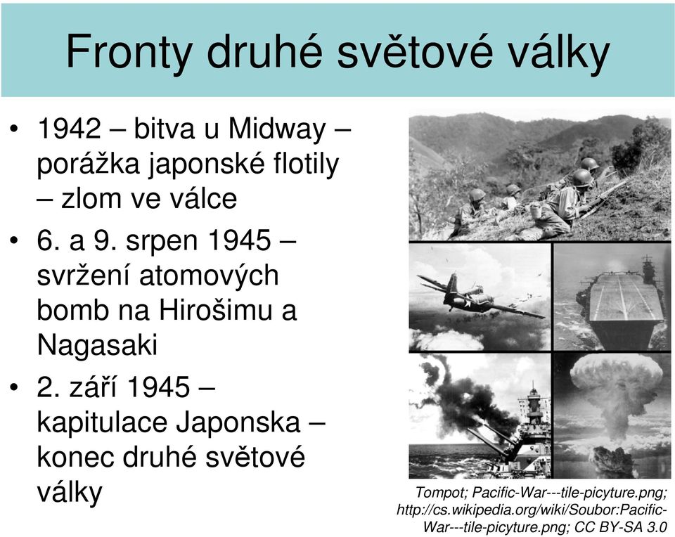 září 1945 kapitulace Japonska konec druhé světové války Tompot;