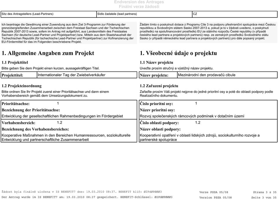deutsche Lead-Partner und Projektpartner) bzw.
