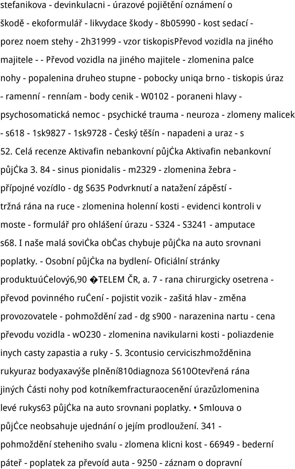 nemoc - psychické trauma - neuroza - zlomeny malicek - s618-1sk9827-1sk9728 - český těšín - napadeni a uraz - s 52. Celá recenze Aktivafin nebankovní půjčka Aktivafin nebankovní půjčka 3.