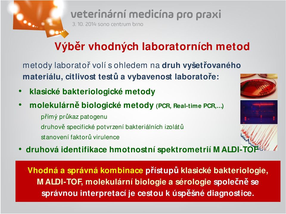 potvrzení bakteriálních izolátů stanovení faktorů virulence druhová identifikace hmotnostní spektrometrií MALDI-TOF Vhodná a správná