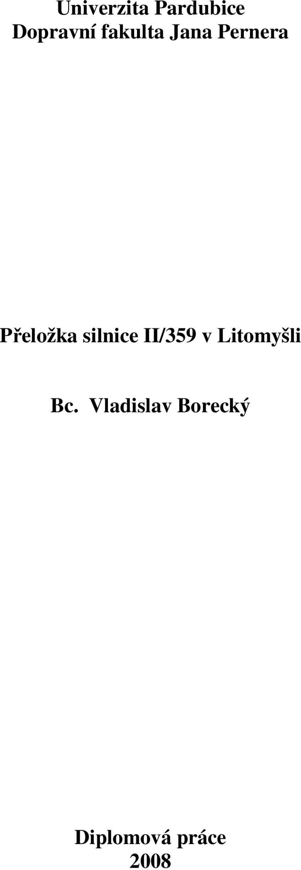 silnice II/359 v Litomyšli Bc.